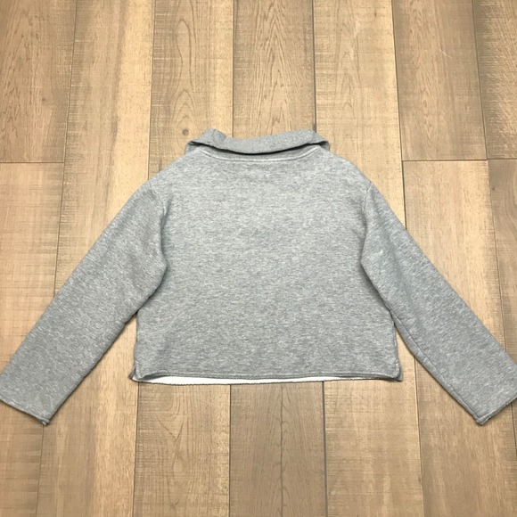 J.CREW Sweatshirt Womens Size L Gray Heritage Terry Quarter Zip Pullover Cozy - Picture 2 of 10